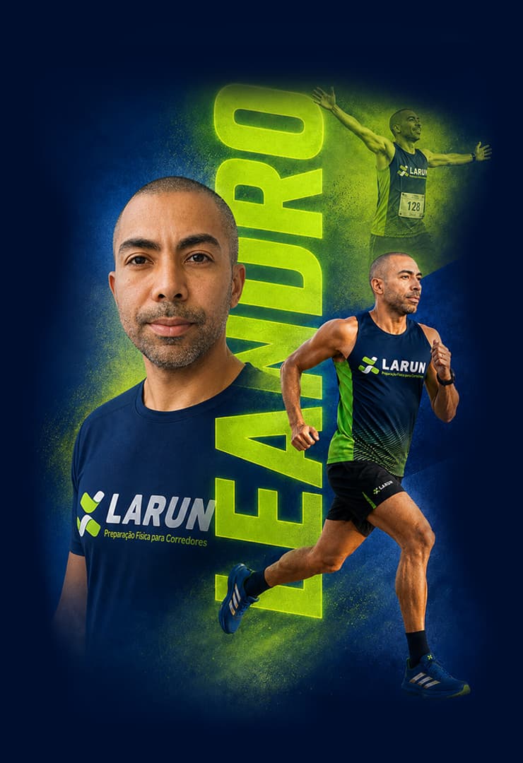 Leandro Silva treinando e correndo provas, fundador da LARUN